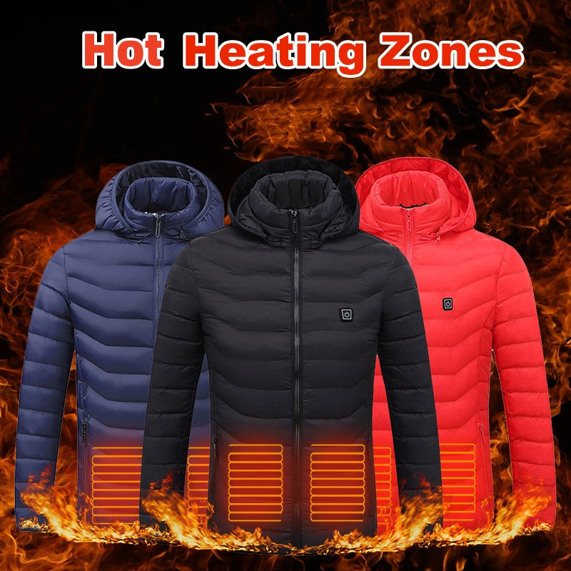 Winter Heated Jacket USB Electric Cotton Coat